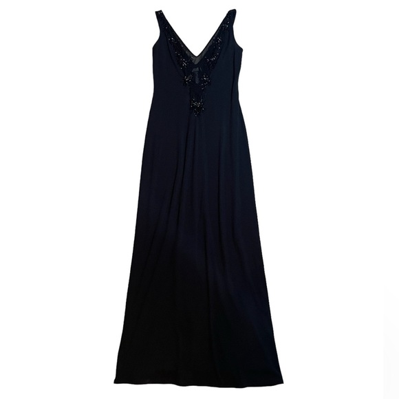 LAUNDRY by Shelli Segal Elegant Black Dress Mesh Beaded Sz 4 Date Wedding Party - Picture 1 of 5